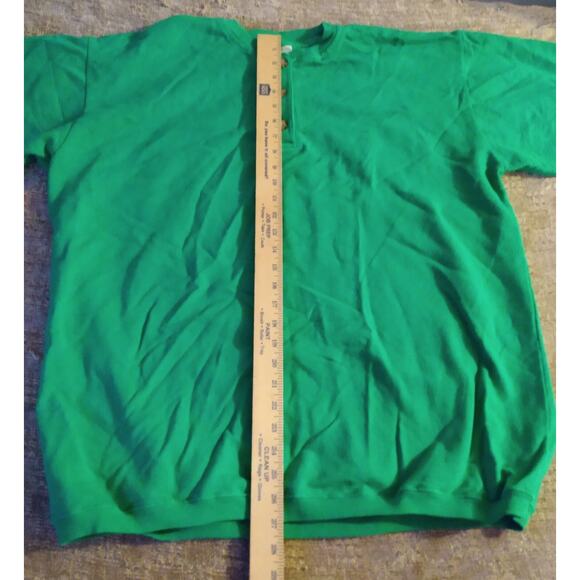 VTG SK Collectables 3 Button Sweatshirt Mens Large Oversized Green St Patrick's - Picture 8 of 10